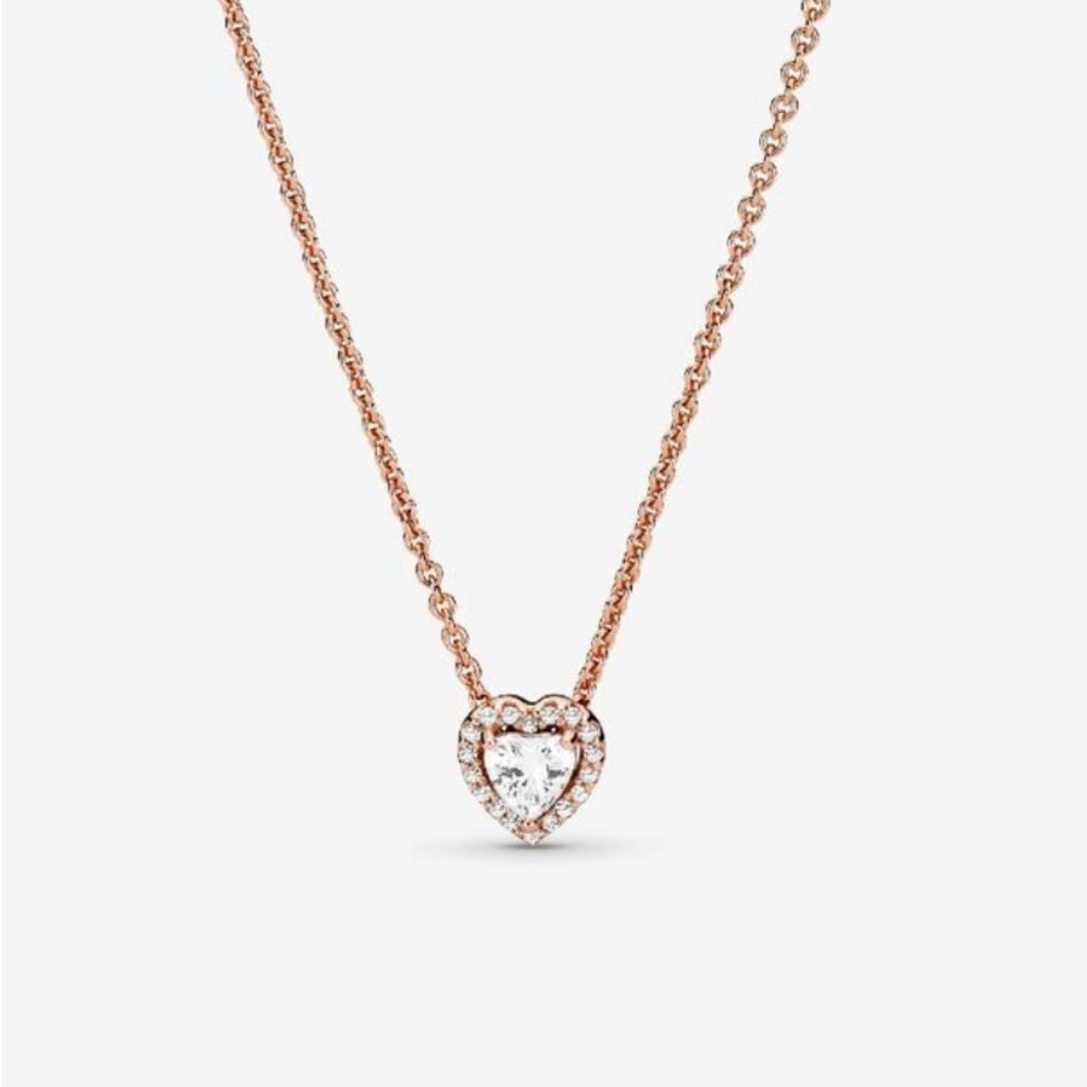 Pandora Sparkling Heart Collier Necklace
14k rose gold plating